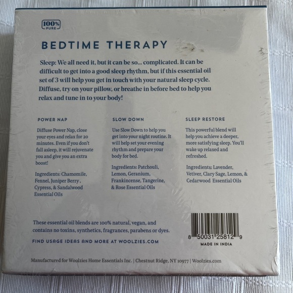 Woolzies Soft By Nature Bedtime Therapy 3 10ML Essential Oil Blends - Picture 2 of 2